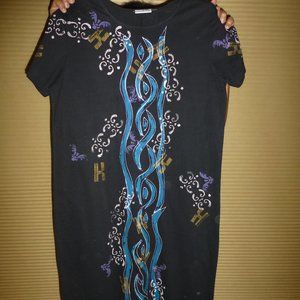 V. C. torias maxi dress hand paintd artsy design M